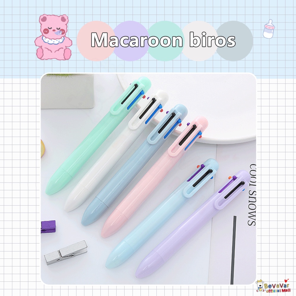 BEVAVAR Bulpoin 6 In 1 Gelpen 6 Warna Pulpen Mekanik 6 Warna