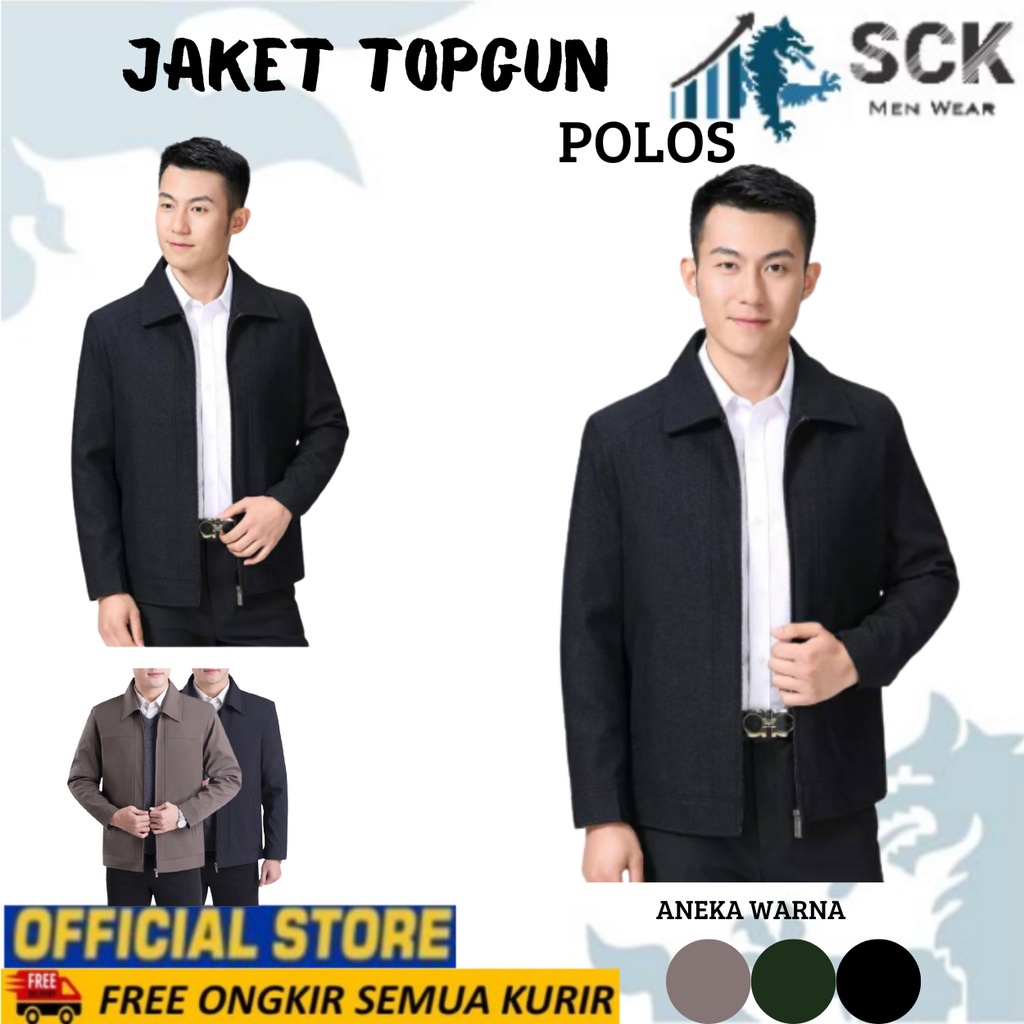 Jaket Pria TOPGUN Model SBY Polos / Pakaian Kantor Business / Baju Kerja Formal- sckmenwear GROSIR