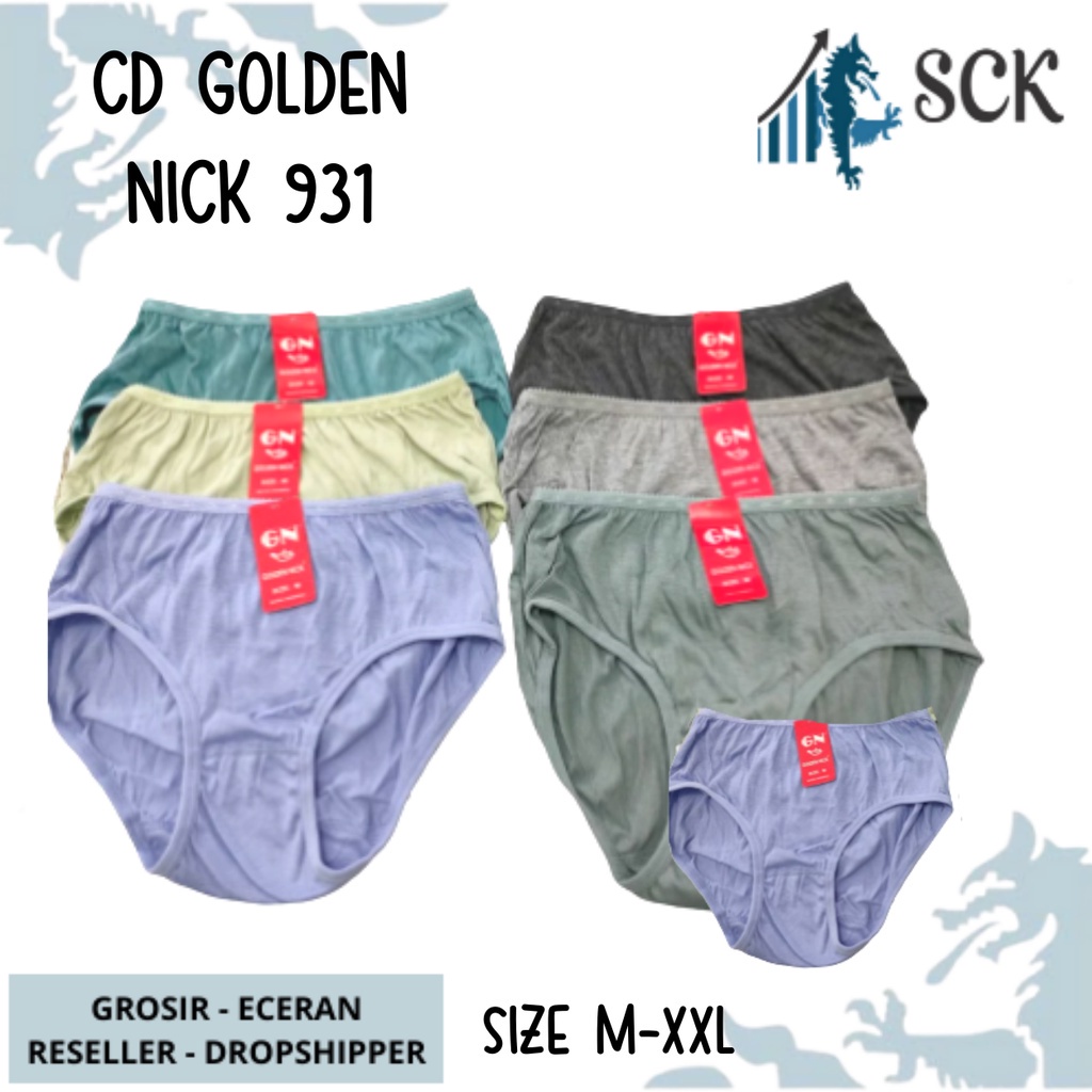 [ISI 3] Celana Dalam GOLDEN NICK 931 SIZE M-3L / CD Cewek Warna Muda Polos / Pakaian Dalam Wanita - sckmenwear GROSIR