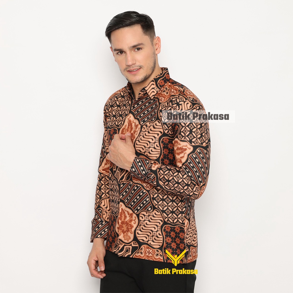 Kemeja Batik Prakasa Motif Abhyasa Naradipta Slimfit Lengan Panjang Batik Solo
