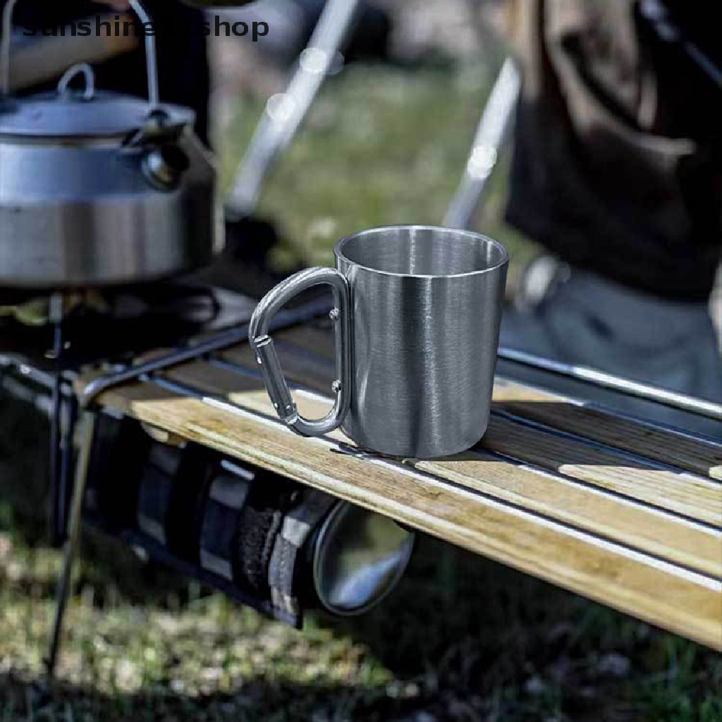 Sho 200/300ml Camping Travel Stainless Steel Air Teh Kopi Cangkir Piknik Water Mug N