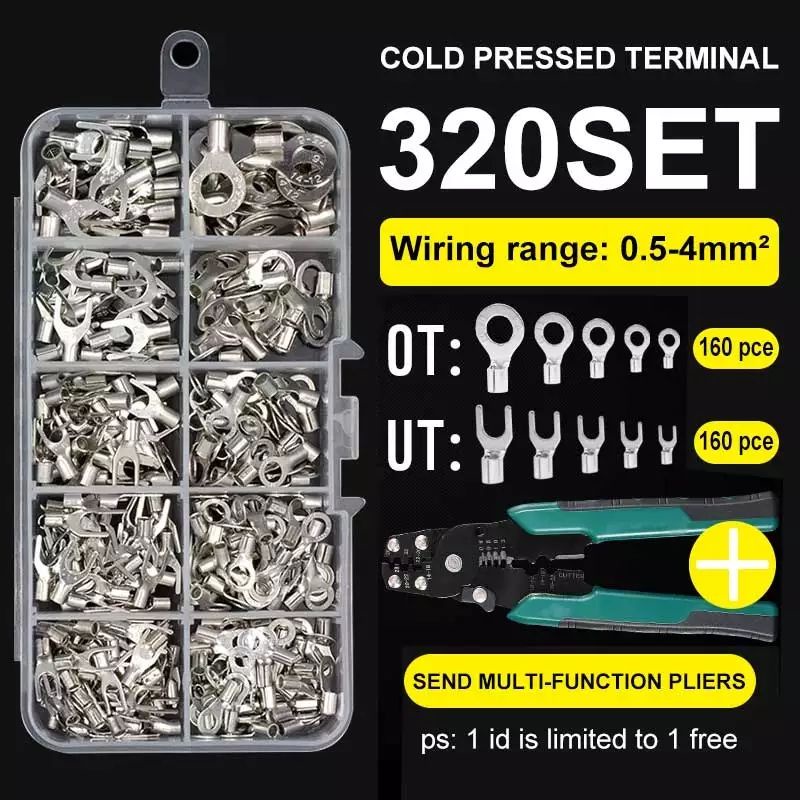 Set 320pcs Tang Crimp Skun Connector Kabel Terminal Multifungsi-SC6-26