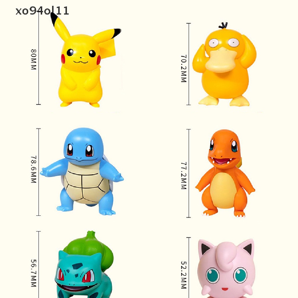 Xo Pokemon Angka Mainan Pikachu Raichu Charizard Boneka Model Kartun Pokémon Koleksi Anime Mainan Hadiah Ulang Tahun Anak OL