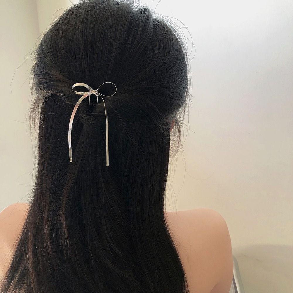 Bow Hair Stick Trendy Fashion Hanfu Cheongsam Hiasan Kepala Gaya Korea Untuk Wanita Jepit Rambut Berbentuk U