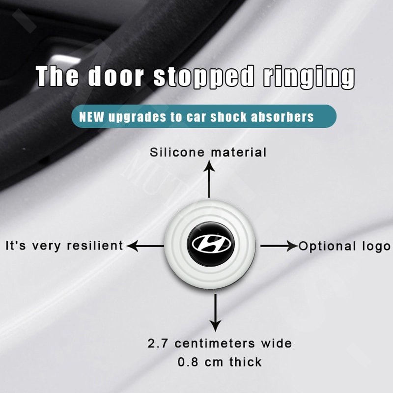 Hyundai 4per8 /12 /16Pcs New Luminous Type Car Door Trunk Anti Shock Tabrakan Pad Silikon Stiker Mengurangi Kebisingan Penyangga Untuk Atoz i20 Trajet Getz Aksen H1 i10 Kona Santa Fe