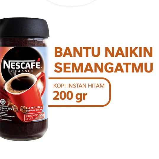 

☉ NESCAFE Classic Kopi Instan Kopi Hitam 200 gr ♟