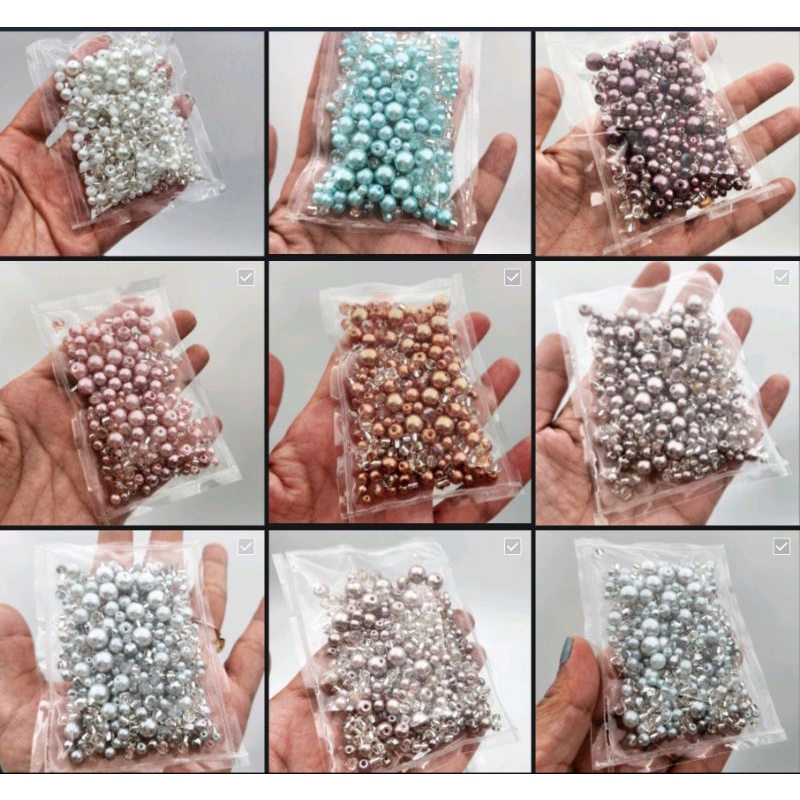 MIX SIZE MUTIARA BERAT with MIX Size ceko dijual per 50gram