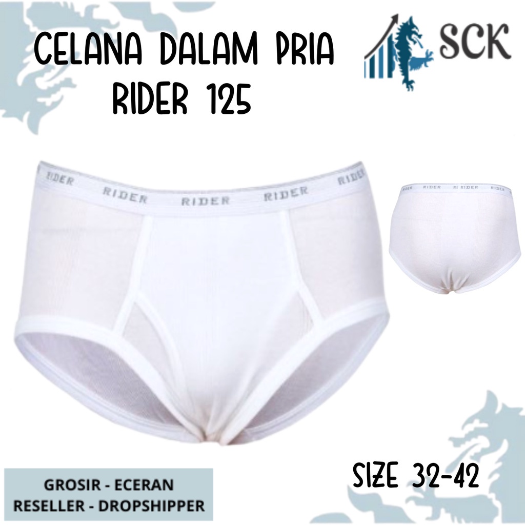 CD Pria RIDER 125 Putih Karet Boxer / Pakaian Dalam RIDER R 125 B | Warna Putih - sckmenwear GROSIR