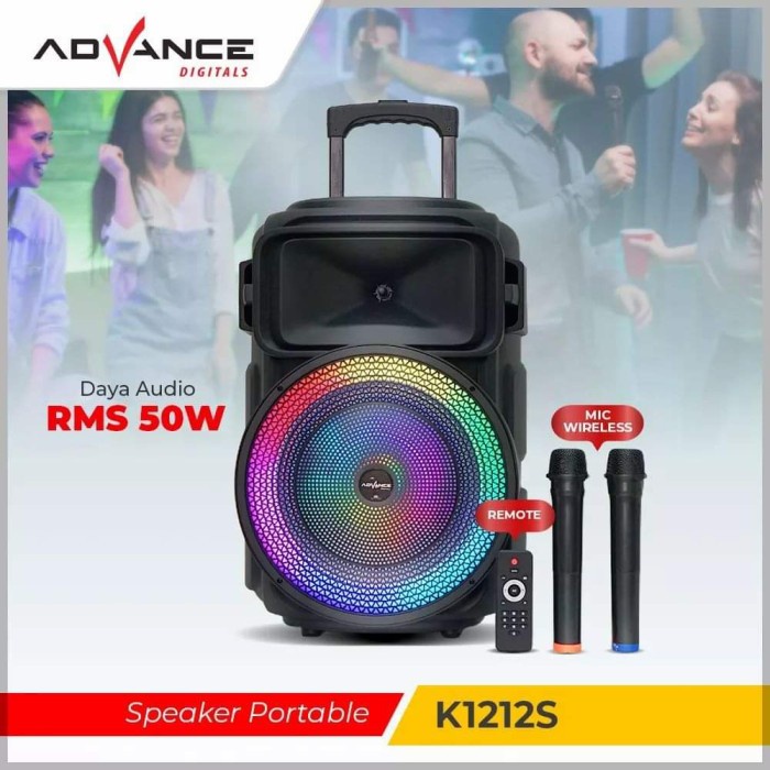 SPEAKER KARAOKE ADVANCE 12&quot; K-1212S  SPEAKER BLUETOOTH KARAOKE 12 INCH K1212 S GARANSI RESMI