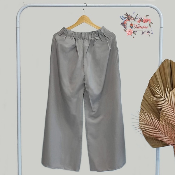 Kulot Bahan Balotelli Import Jumbo Lebar Celana Kulot Panjang Wanita Pants Warna Abu Korea Style Kekinian