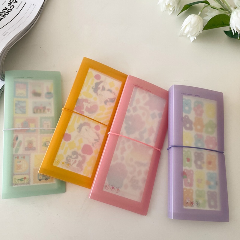 Stiker Transparan Bentuk Strip Panjang Warna Macaron Untuk Album Organizer Foto / Stempel