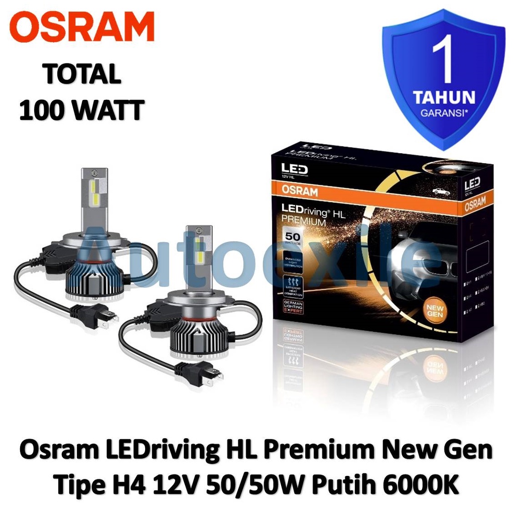 Osram LEDriving HL Premium New Gen H4 High Low 12V 50W 6000K Putih White Lampu LED APV Avanza Agya A