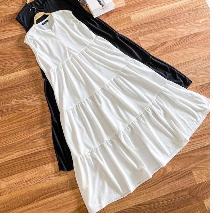 ➬ MAYA DRESS INNER SPAN / INNAP MAXI CREPE DRESS / INNER DRESS / Long Dress Tanpa Lengan / Maxi Dres