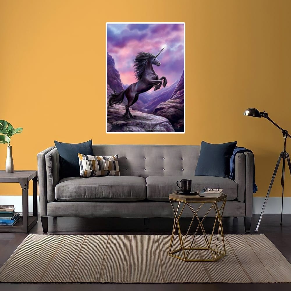 LUKISAN POSTER CETAK GAMBAR KUDA TERBANG 05 TERLARIS SEINDONESIA HIASAN DINDING RUANG TAMU KAMAR DAP