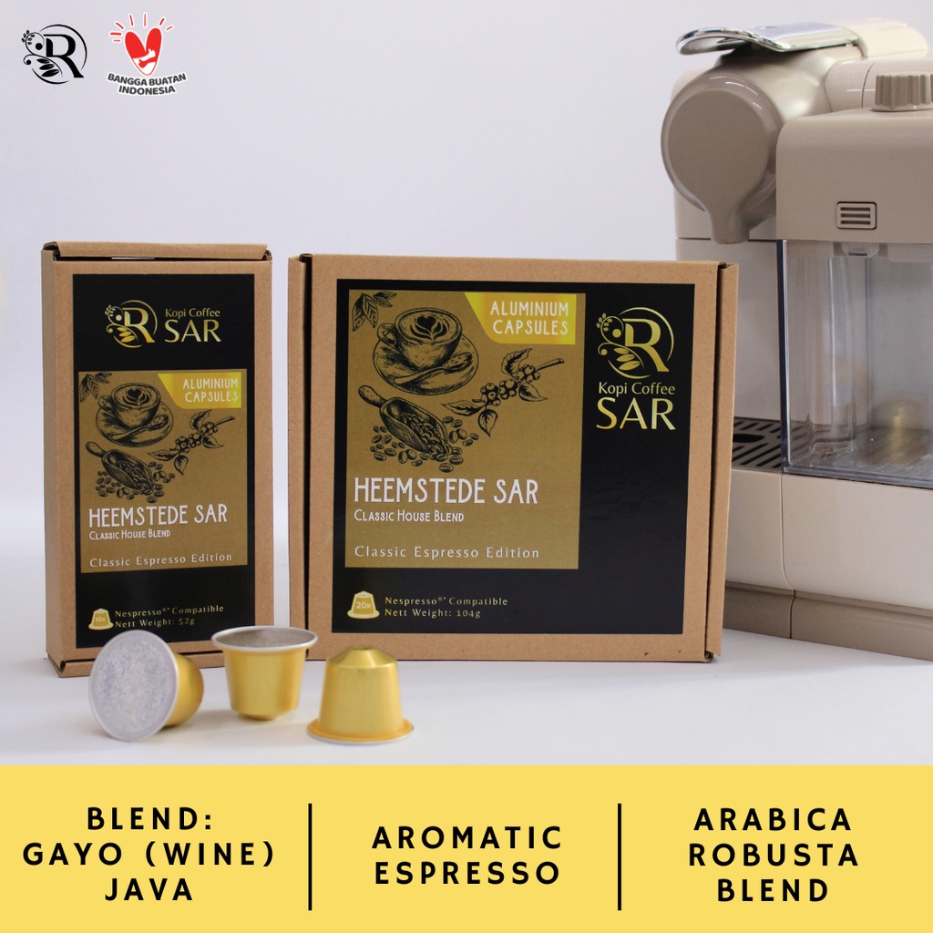

Heemstede SAR - Classic House Blend Nespresso Compatible Coffee Capsule Kopi Coffee SAR Kopi Kapsul untuk Mesin Nespresso