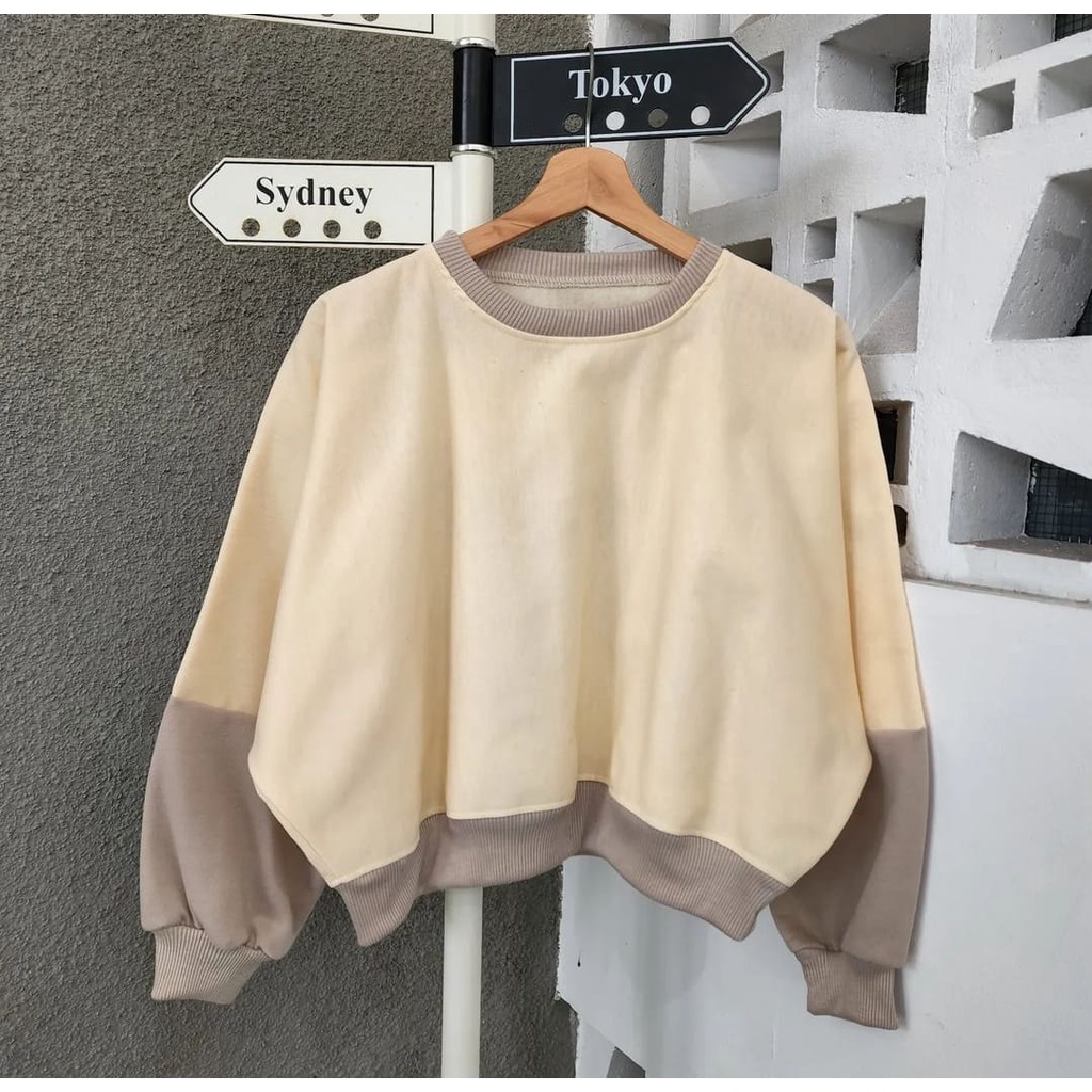 Batwinggo Croope Sweater Wanita | Sweater Wanita Crop Korean Style