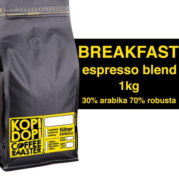 

♛ Kopi Espresso Blend BREAKFAST 30:70 1 kg 1kg ➢