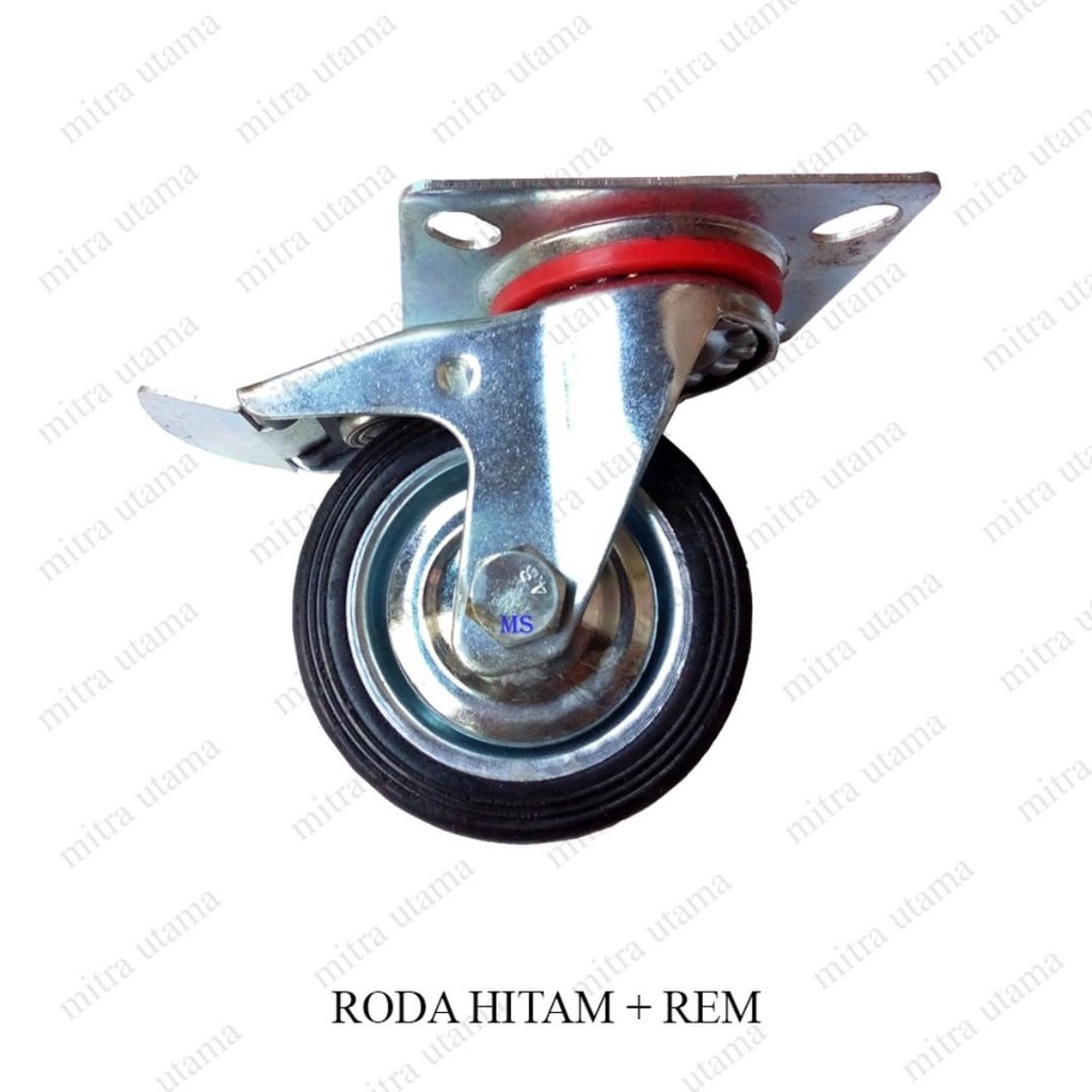 Roda Etalase - Troli Hitam ( Ukuran 3" )