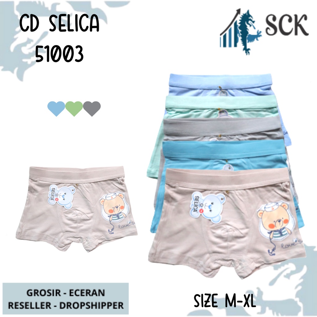 CD Anak Model BOXER Selica 51001 51002 51003 Polos Warna / Celana Dalam Anak