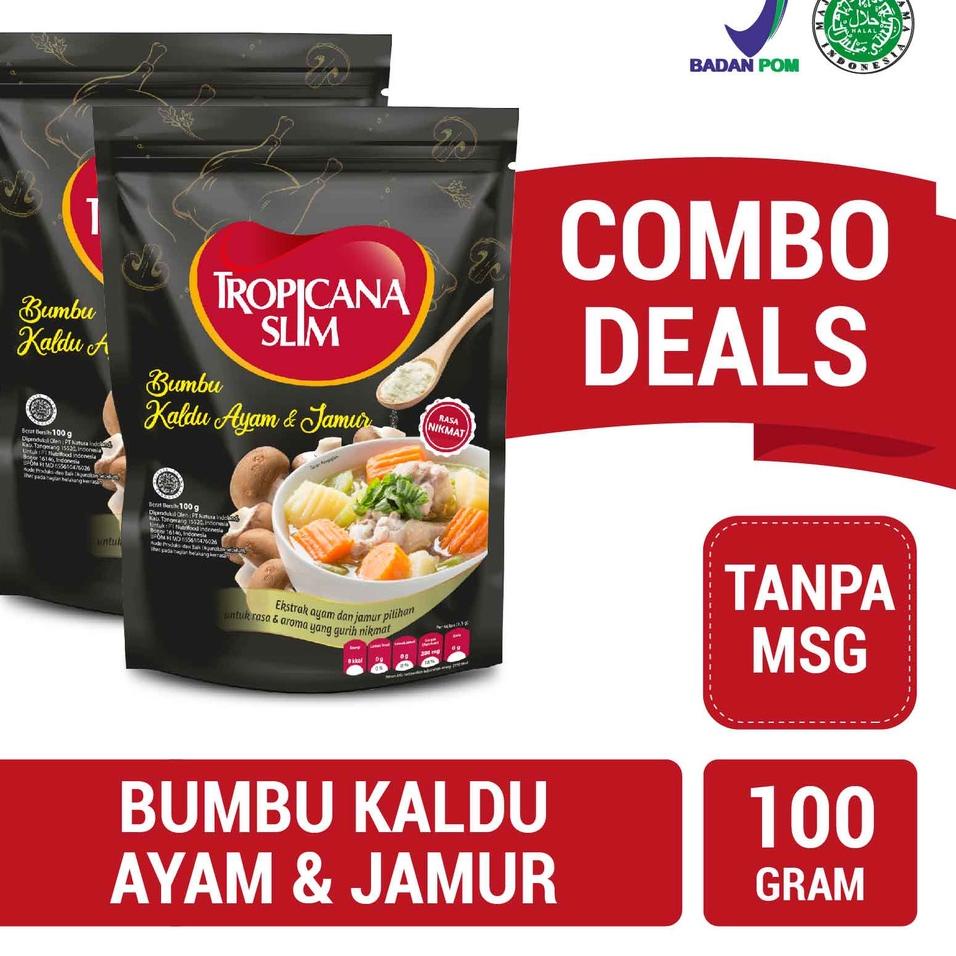 

➫ Twin Pack - Tropicana Slim Bumbu Kaldu Ayam dan r 100 gram - lebih rendah garam dan tanpa MSG ➣