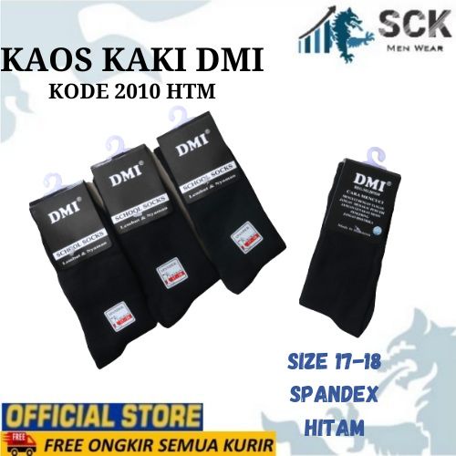 Kaos Kaki Sekolah Panjang DMI 2010 Polos Hitam / Kaos Kaki TK SD SMP DMI 2010