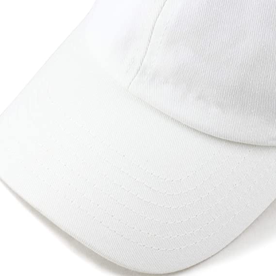 Topi Baseball Putih Polos Unisex Pria dan Wanita Pengatur Size Belakang Besi Asli