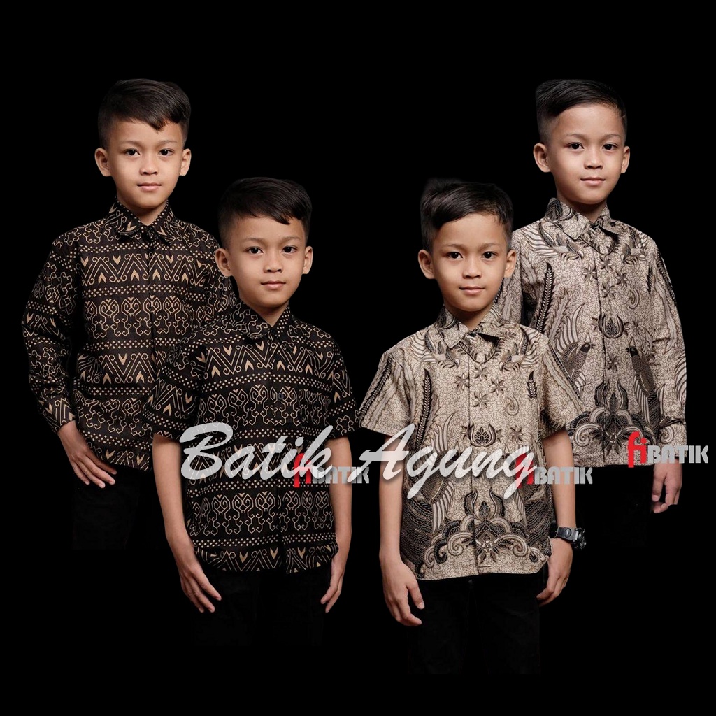 Batik Couple Anak Cowok Laki Laki Hem Kemeja Lengan Panjang Pendek Umur  2-13 Tahun Modern Keren Murah Terbaru / Baju Batik Anak Bahan Katun Adem Halus Nyaman Dipakai / Baju Kemeja Hem Batik Anak Formal Pesta Kondangan Sekolah Anak Cowo Laki Laki Premium