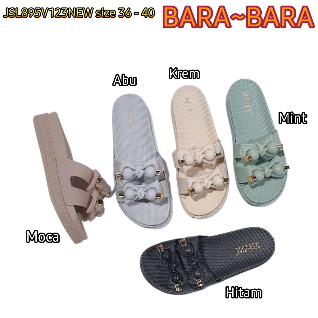 BARA BARA ORIGINAL jelly sandal karet murah empuk wanita selop import barabara cewek JSL895V123NEW