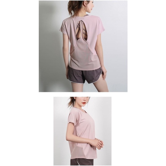 (COD) DX-805 Baju Kaos Sport Wanita Gym Fitness Yoga Senam Jogging Running Lari