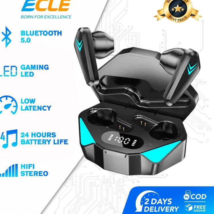 New Arrival (NEW LAUNCH) ECLE X15 Gaming TWS Earbuds Gaming Headset Low Latency LED Breathing Light Hifi Stereo