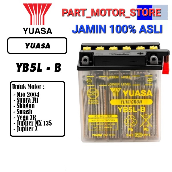 AKI MOTOR SUPRA FIT, FIT X, AKI MEGAPRO PRIMUS, ASTREA GRAND YB5L-B YUASA ORIGINAL