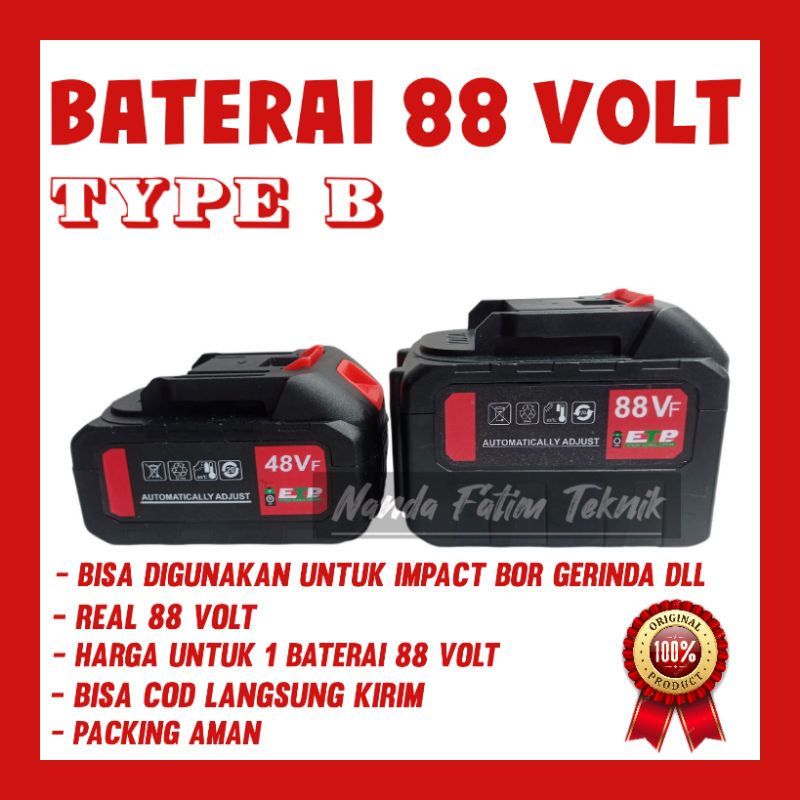 Baterai 88 volt ORIGINAL bisa untuk bor/gerinda/impac merk JLD/UCHIHA atau merek lain