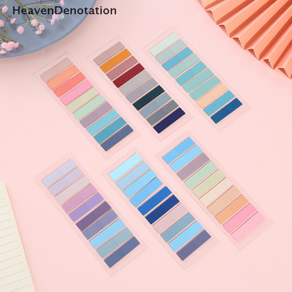 [HeavenDenotation] 1set Kartun Morandi Transparan Sticky Notes Paster Stiker Kreatif PET Notepad Indeks Bendera Titik Kunci Label Bookmark Alat Tulis HDV