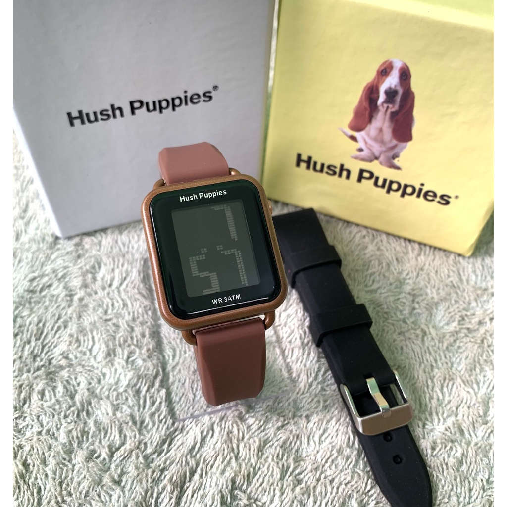 Jam Tangan Wanita Digital Hush Puppies Paket Extra Strap - coklat