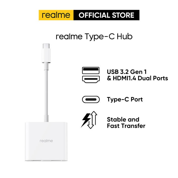 REALME USB Type C( Hub Macbook, iOS, Windows, Linux, Android ) - WHITE