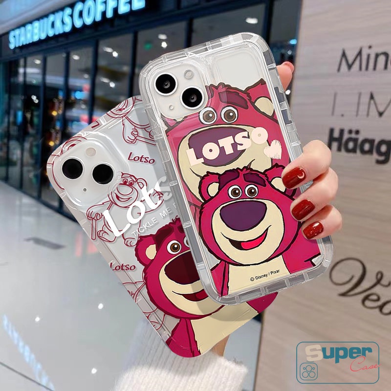 Pasangan Kartun Untuk Case Redmi 12C 10C 9 Note10 9 11 10s 11s Note8 POCO F4 Redmi 10 A1 9A 10A 9T 9C NFC Cute Strawberry Bear Manyoairbag Shockproof Soft Tpu Back Cover