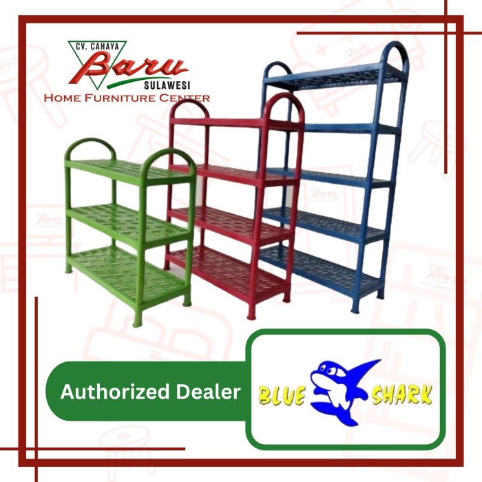 Rak Sepatu Plastik Blue Shark