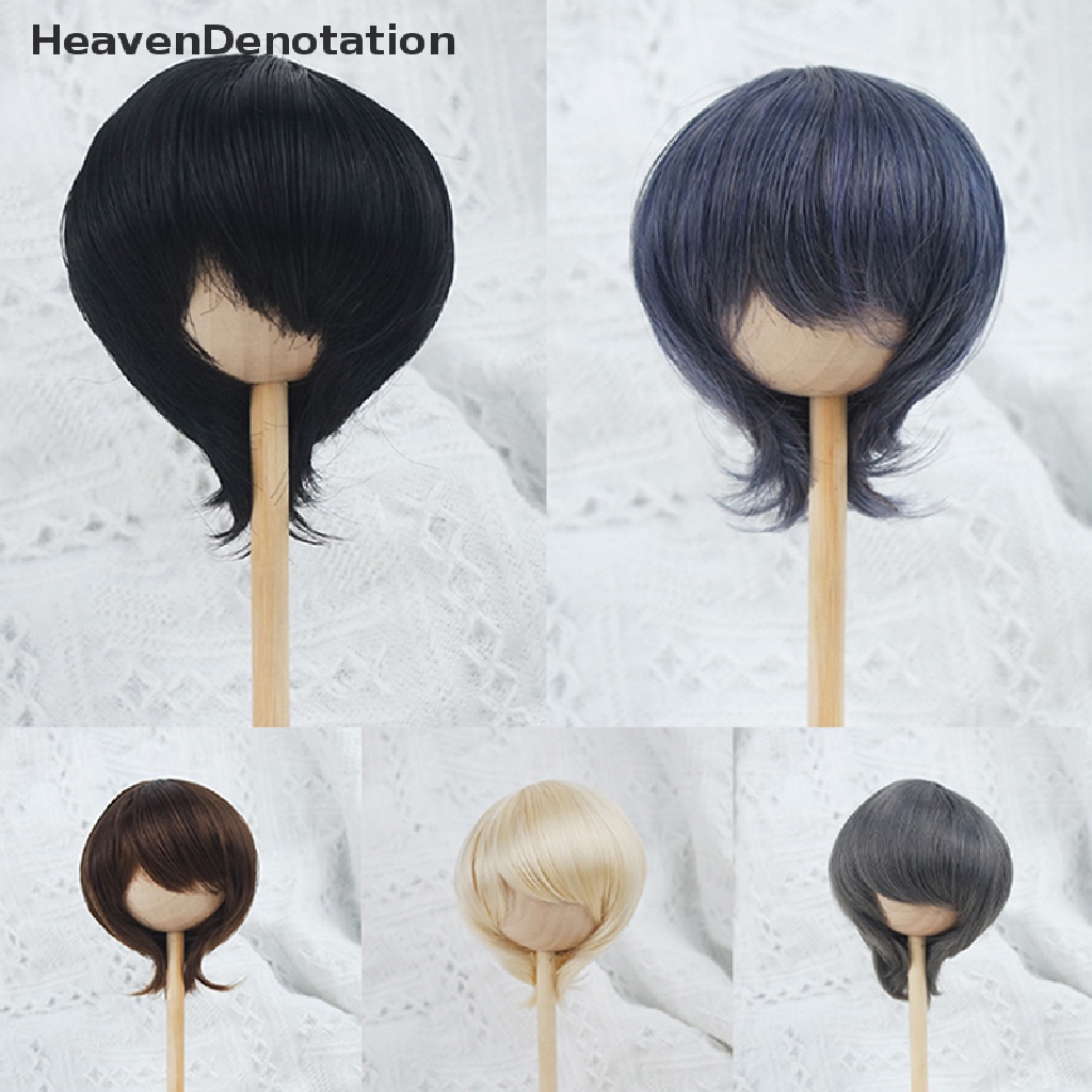 [HeavenDenotation] 1per3boneka Wig Pendek Lurus Rambut Lingkar Kepala 21.5-23cm Aksesoris Boneka HDV