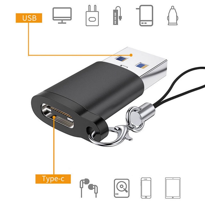 Konverter USB Tipe-C USB Ke Tipe-C Support OTG Adapter Universal USB Charger Mobil Headphone Phone Adapter