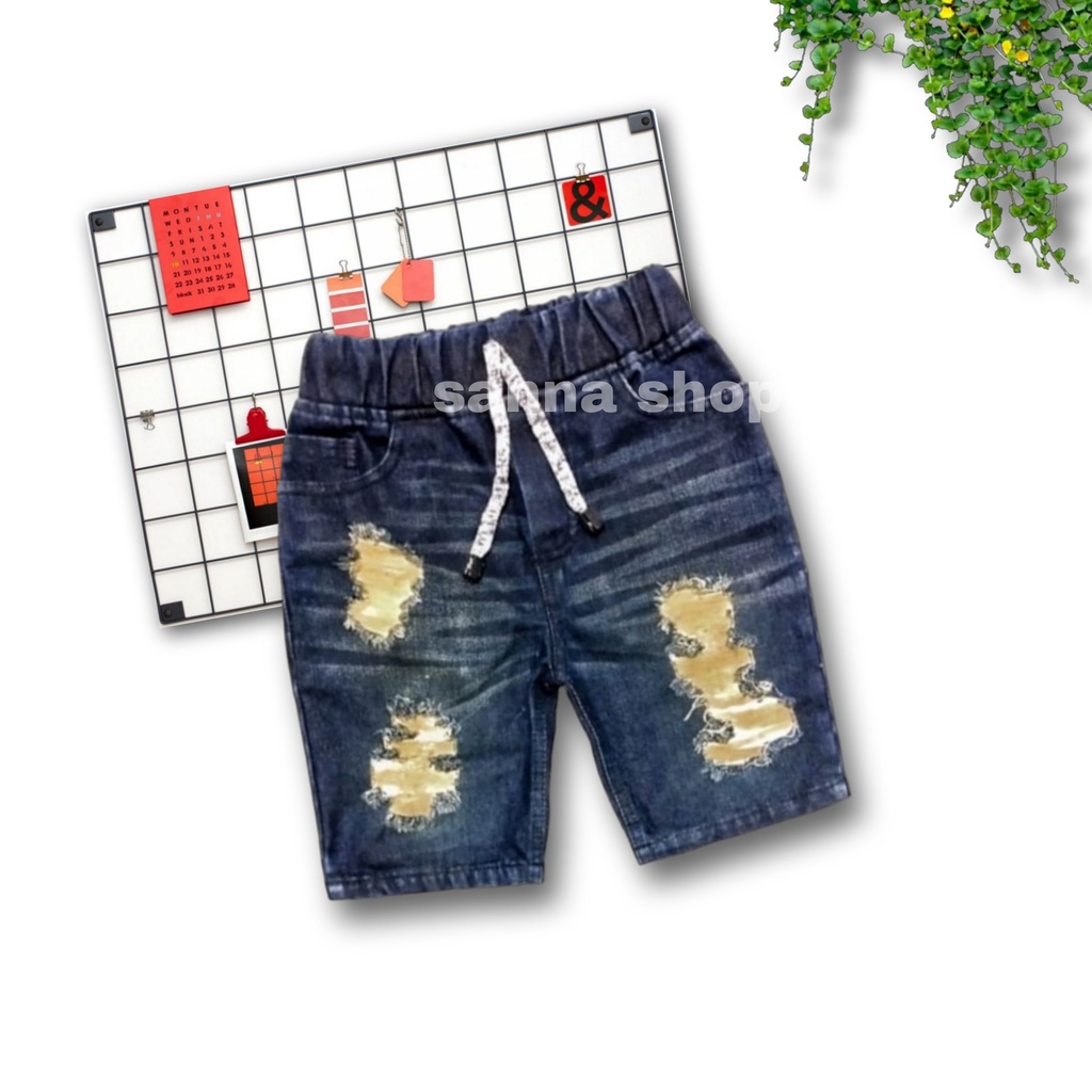 Celana Jeans Pendek Ripped Biotin Anak laki-laki , denim short sobek anak cowok