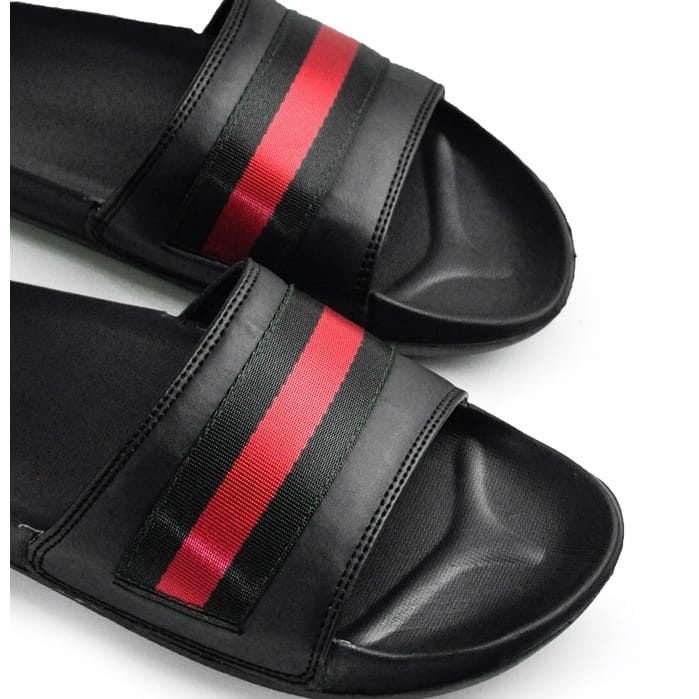 Sun Casual - Prime Black / Red | Slippers Slide | Sandal Pria