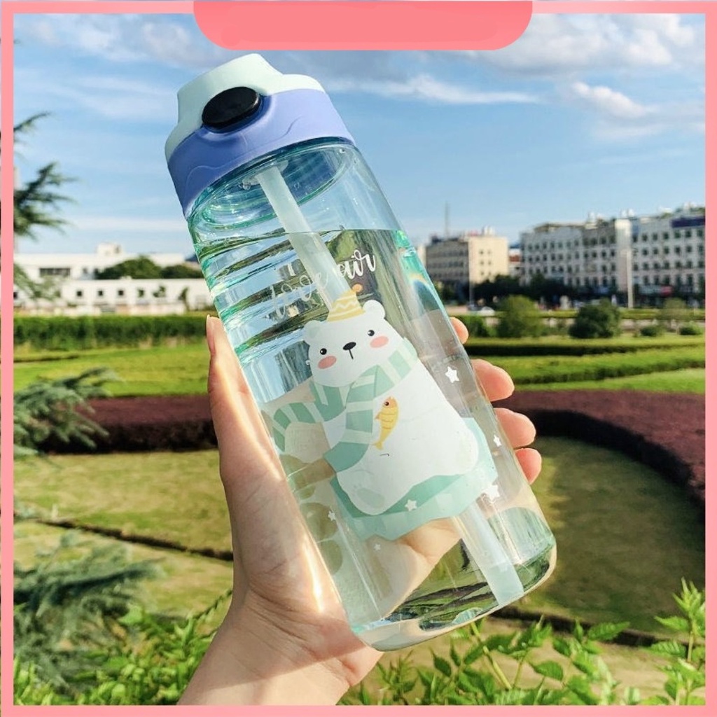 Botol Minum Anak Air /Botol Anak Karakter Sea Country BPA FREE / Botol Minum Anak Lucu Motif Karakter Imut dengan sedotan