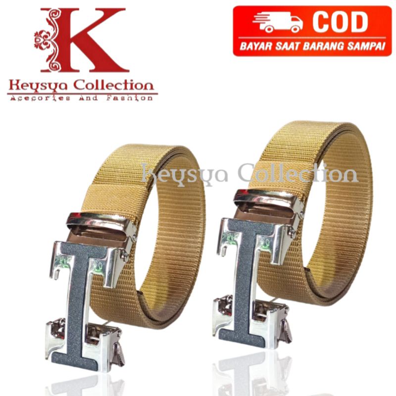 ikat pinggang pria Tactical sabuk pria nylon canvas gesper pria kanvas nylon