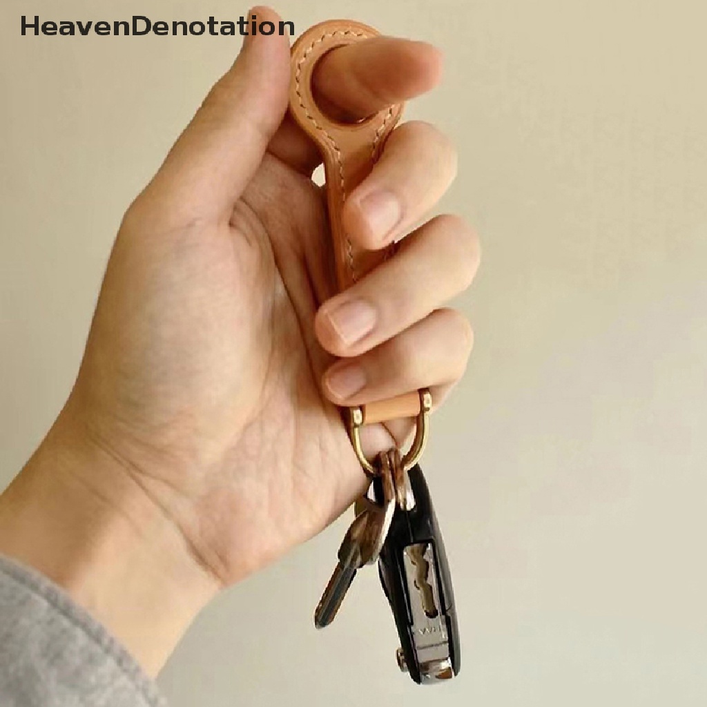 [HeavenDenotation] Fashion Sederhana Kulit Gantungan Kunci Mobil Auto Key Tali Pinggang Dompet Kunci Mobil Liontin Kulit Gantungan Kunci Kepribadian Pasangan Kreatif Key Ring HDV