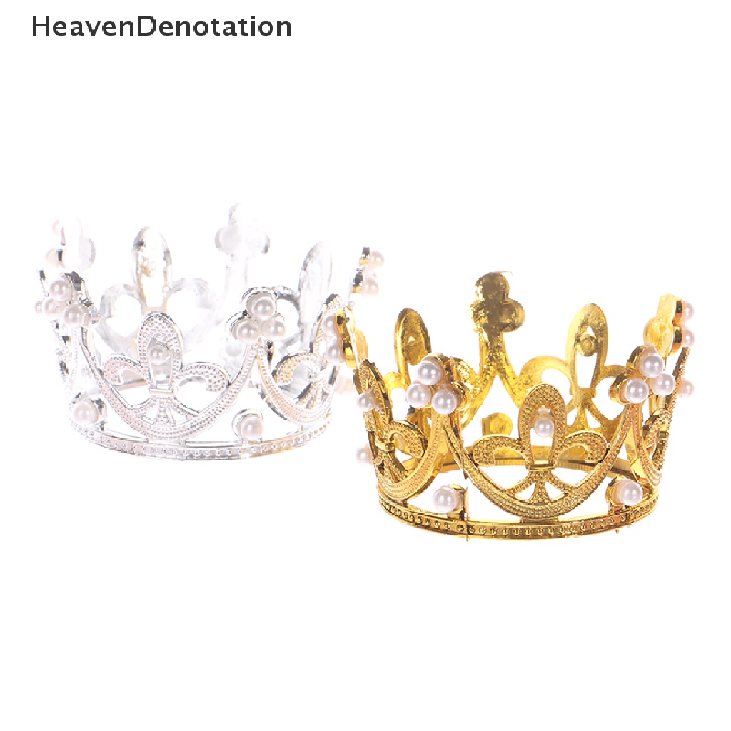 [HeavenDenotation] Mahkota Ulang Tahun Mini Dekorasi Kue Berlian Imitasi Peach Heart Crown Baking Decor HDV