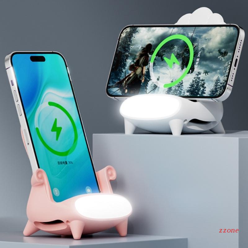 Zzz Kursi Pacar Wireless Charger Wireless Charging Stand Dudukan Stand Phone Serbaguna Dengan Speaker Musik