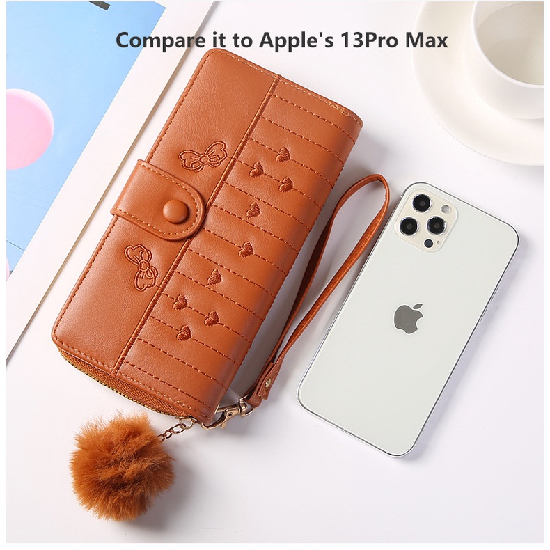 DW-11 Dompet Lipat Relesting Wanita Import Bordir Tampa Pom-Pom.