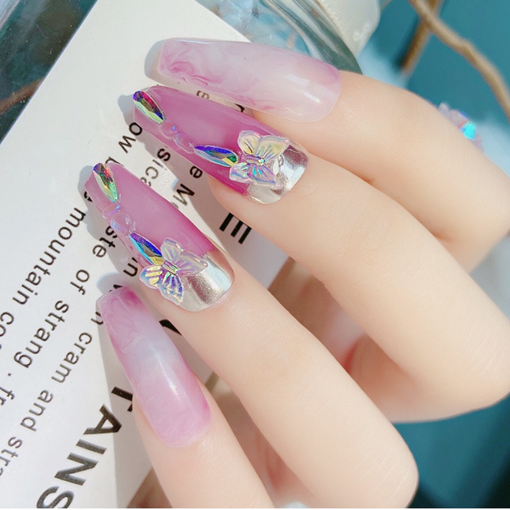 Hiasan Kuku 3D Bentuk Aksen Glitter Untuk Dekorasi Nail Art  / Manicure DIY