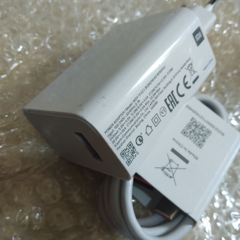 (TURBO CHARGE) Charger Xiaomi Original Cabutan 33W Turbo Note 9 Pro Note 10 Pro Bekas Bawaan Hp