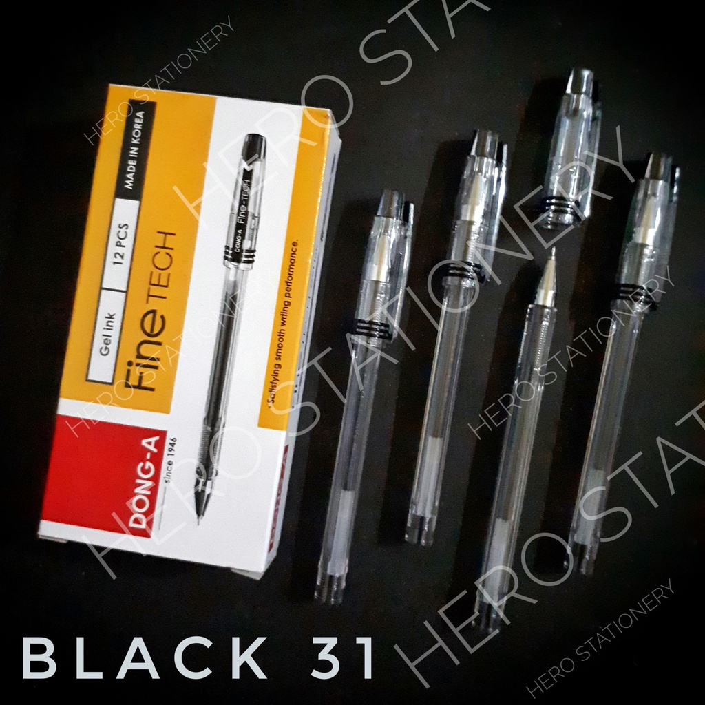 

Dong-A pen gel fine tech black hitam 31 . 12 unit